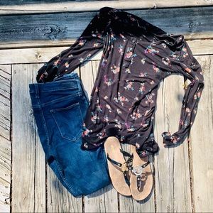 Black Floral Long Sleeve